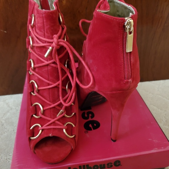 Lace up peep toe booties - Picture 3 of 4